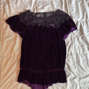 Free People Purple Velvet Women's Top